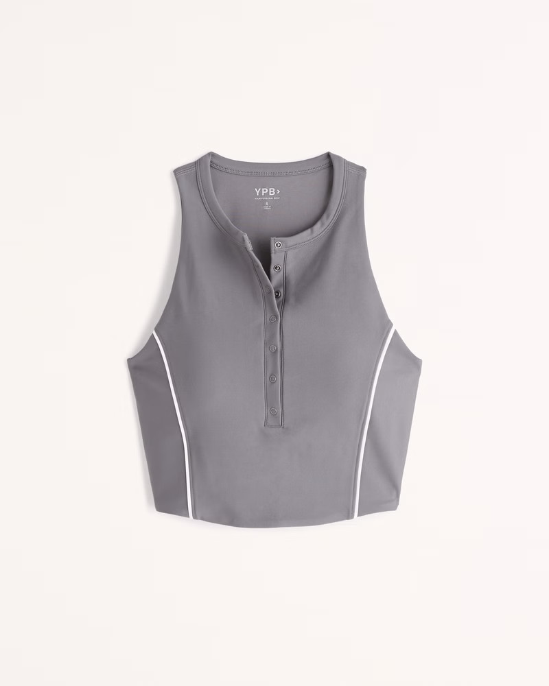 YPB sculptLUX Plunge Henley Slim Tank | Abercrombie & Fitch (US)