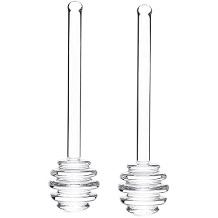 Honbay 1PCS Glass Honey Jam Syrup Dipper Stick Honey Spoon Dipper for Honey Pot Jar(6 Inch) | Amazon (US)
