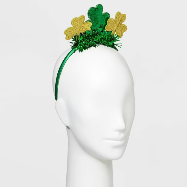 Shamrock Crown Tinsel Headband - Green | Target