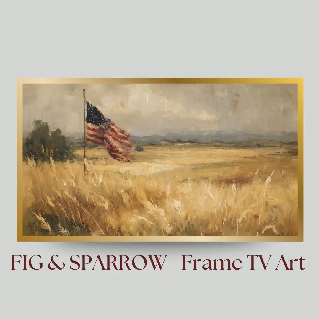 Vintage American Flag TV Art: Rustic Patriotic Landscape (digital Download, Samsung Frame TV Only... | Etsy (Global)