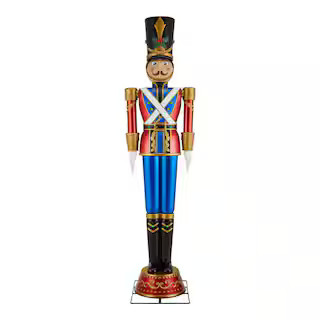 Home Accents Holiday 8 ft. Giant -Sized Animated LED Toy Soldier Holiday Yard Decoration 24SV2436... | The Home Depot