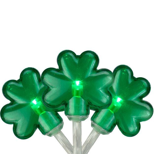 Northlight 20-Count Green LED Mini St Patrick's Day Shamrock Lights with Timer - 5.5ft Clear Wire | Target