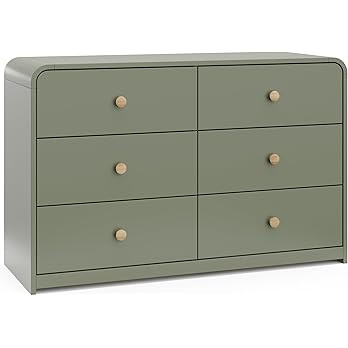 Storkcraft Santos 6 Drawer Dresser (Olive) - Dresser for Nursery, 6 Drawer Dresser, Kids Dresser,... | Amazon (US)