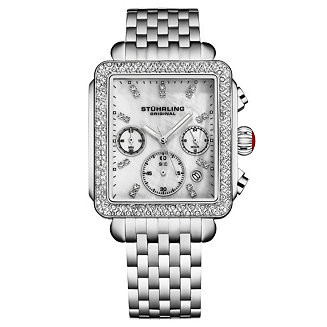 Womens 4083 Bezel Chronograph Watch with Mother of Pearl Dial and Silver Bracelet Watches | Macy's