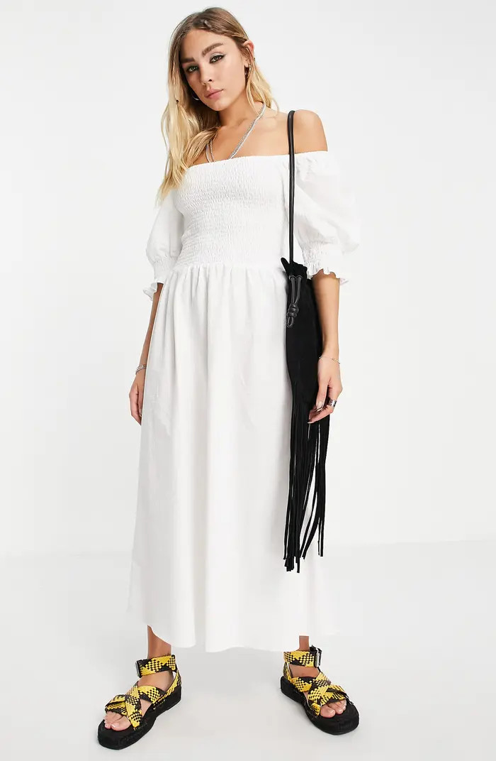 Topshop Seersucker Midi Dress | Nordstrom | Nordstrom