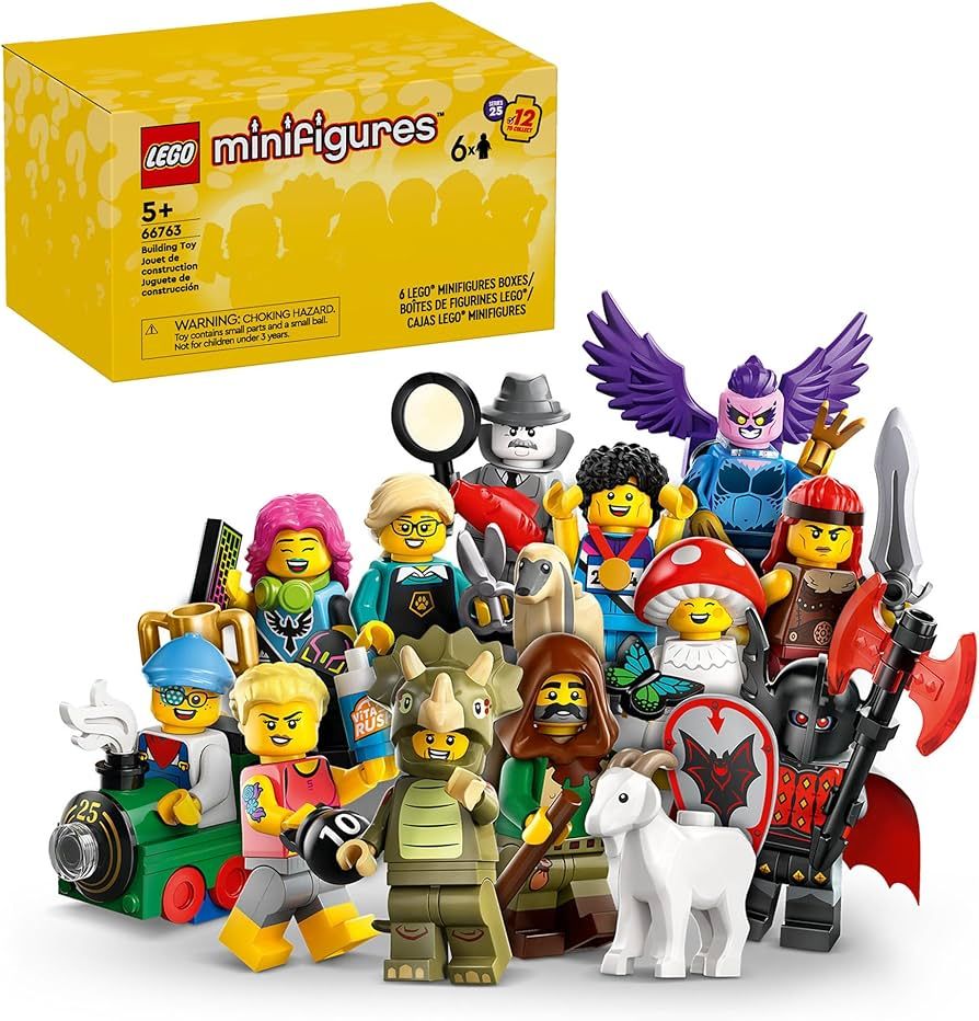 LEGO Minifigures Series 25 6 Pack, Mystery Blind Box, Includes 6 Surprise Minifigures, Collectibl... | Amazon (US)