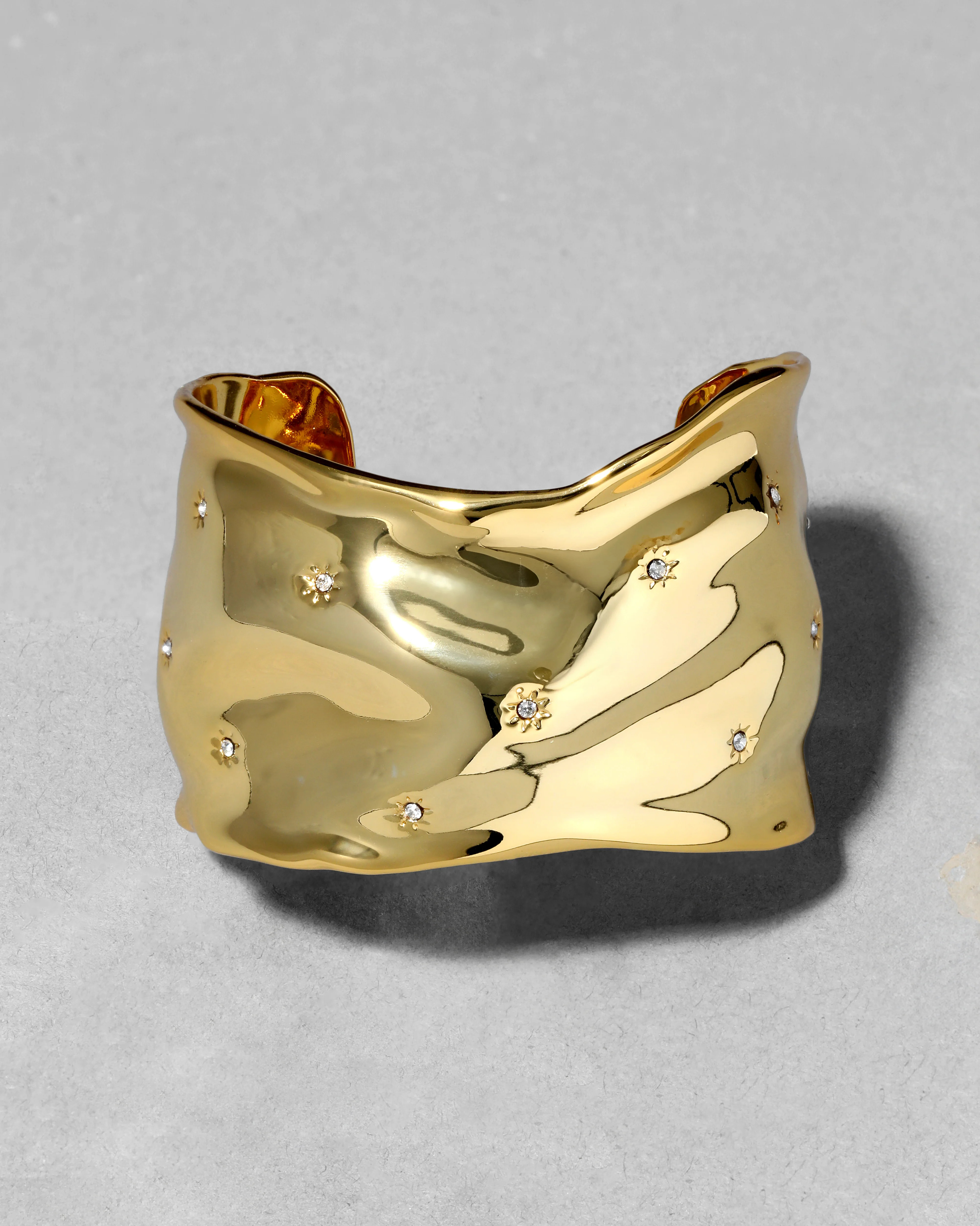Alexis Bittar Starburst Crystal Wide Cuff Bracelet in Gold | Statement Jewelry from Alexis Bittar | Alexis Bittar