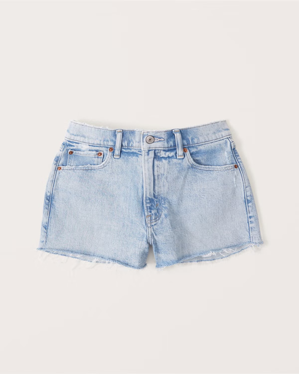 Women's Curve Love Mid Rise Mom Shorts | Women's Bottoms | Abercrombie.com | Abercrombie & Fitch (US)