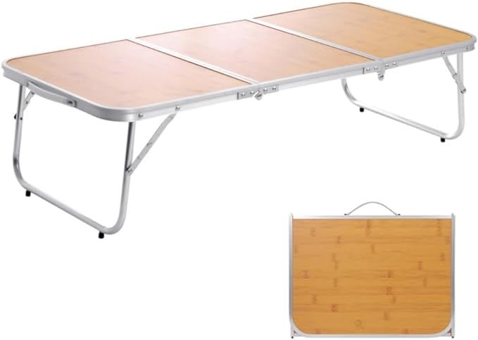 Small Camping Table 3FT Folding Picnic Table Foldable Low Camp Table Portable Short Aluminum Outd... | Amazon (US)