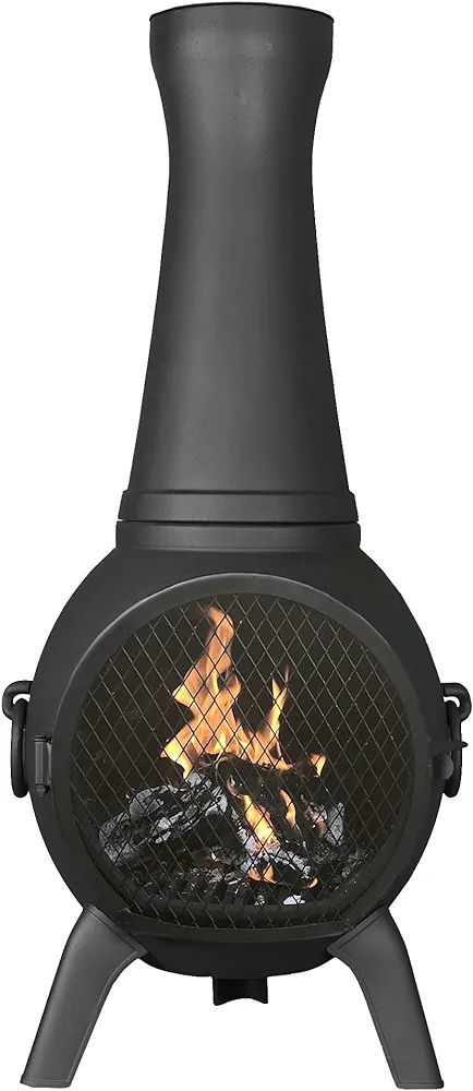 The Blue Rooster Prairie Fire Chiminea Outdoor Fireplace - Wood Burning Cast Aluminum Deck or Pat... | Amazon (US)