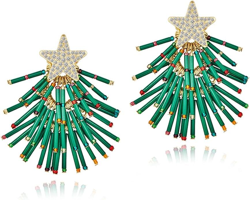 CLASSYZINT Christmas Earrings For Women Christmas Tree Dangle Lantern Statement Dangle Earrings C... | Amazon (US)