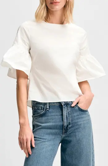 Isaac Mizrahi New York Ruffle Sleeve Back Button Top | Nordstromrack | Nordstrom Rack