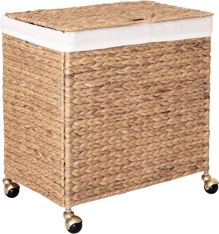 Seville Classics Premium Natural Handwoven Portable Laundry Bin Basket with Carrying Handles, Hou... | Amazon (US)