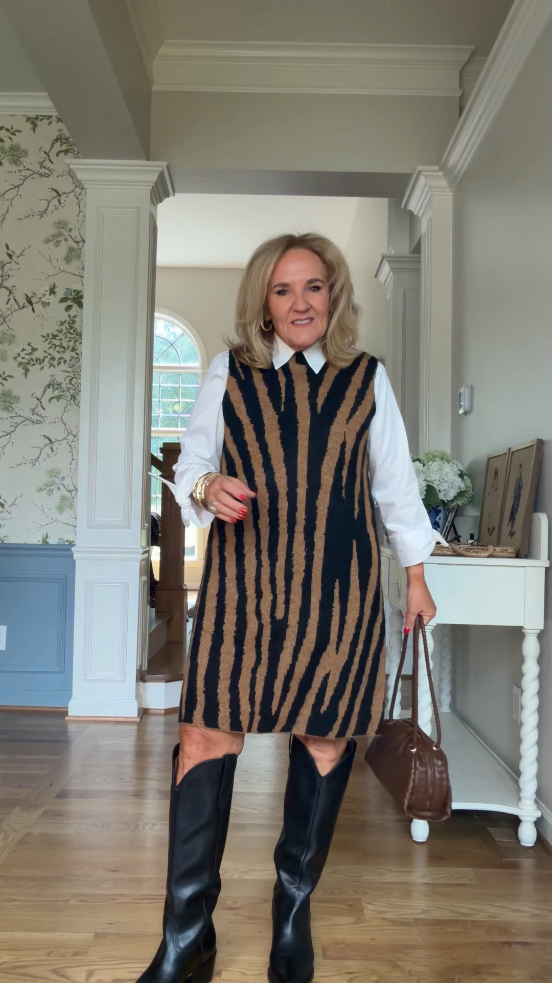 15% off one order at Avara with code NANETTE15 
I wear a size medium in all the tops a size 29 in the jeans with the exception of the rhinestone jeans I did size down to 28.
Dresses size med 
Size up 1/2 in these gorgeous black tall boots 
Fall dress sweater dress 
#LTKOver40 #LTKPetite #LTKootd