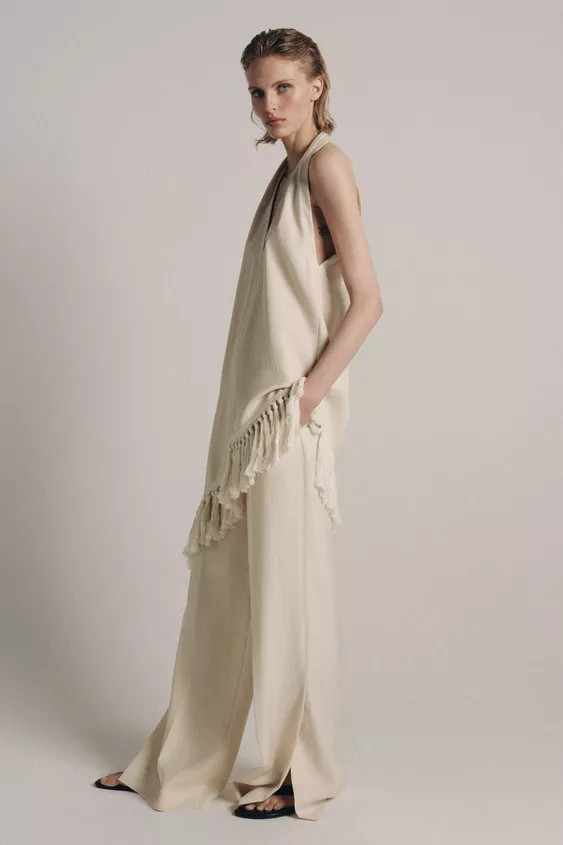 FRINGED HALTER TOP ZW COLLECTION | Zara US