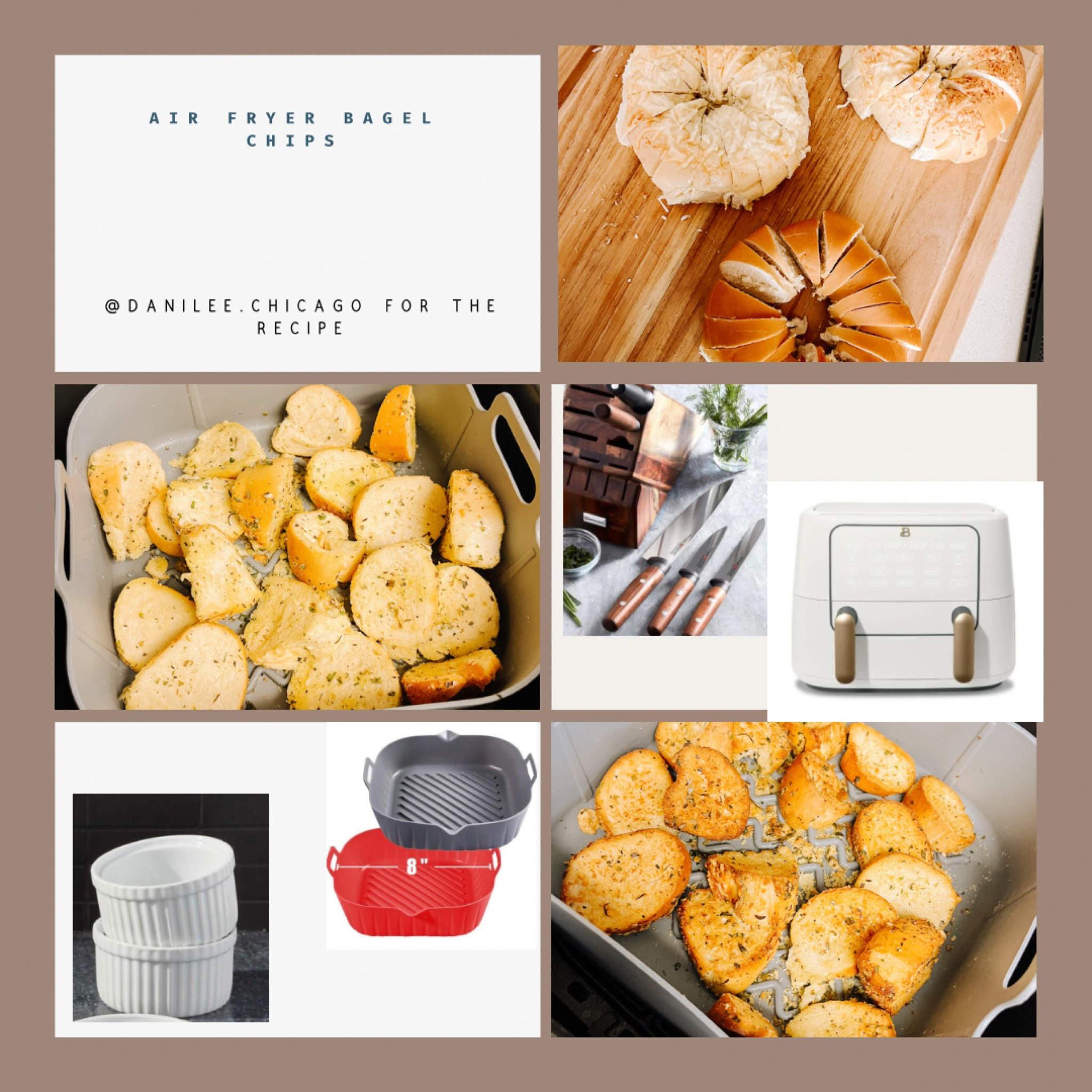 Kitchen must haves to make air fryer bagel chips 
.
.
Air fryer | recipes | kitchen essentials | kitchen gadgets | easy clean up | recipe ideas 

#LTKhome #LTKunder100 #LTKunder50