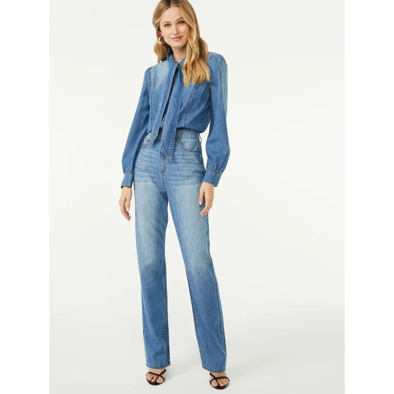 Scoop Women's Tie-Neck Jumpsuit - Walmart.com | Walmart (US)