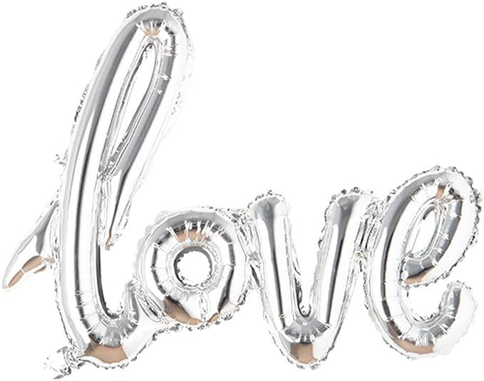 Giant Multicolor Love Letter Foil Balloons Champagne Love Balloon, Wedding Party Decoration Valen... | Amazon (US)