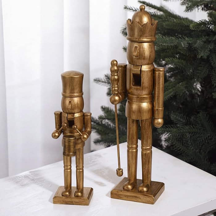 2pc Christmas Nutcracker Ornaments, Antique Bronze, Wooden | Amazon (US)