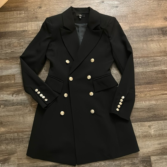 NWOT Lulus XS Captain Blog Black Double Breasted Coat | Poshmark