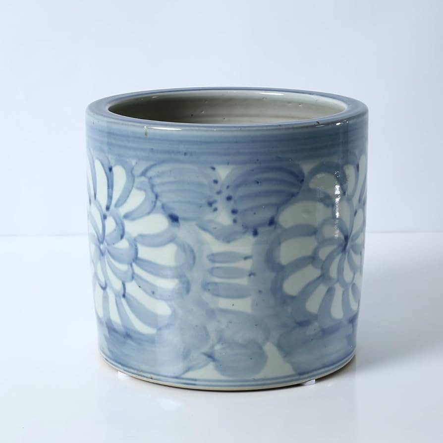 Artissance Approx.8.7 Inches Tall Blue and White Pot with Flower Motif | Amazon (US)