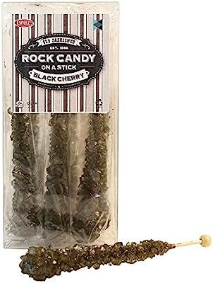 Extra Large Rock Candy Sticks: 12 Black Rock Candy Sticks - Black Cherry - Individually Wrapped f... | Amazon (US)