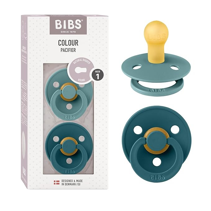 BIBS Pacifiers Colour Collection | Natural Rubber Baby Pacifier | Round Nipple | Set of 2 BPA-Fre... | Amazon (US)