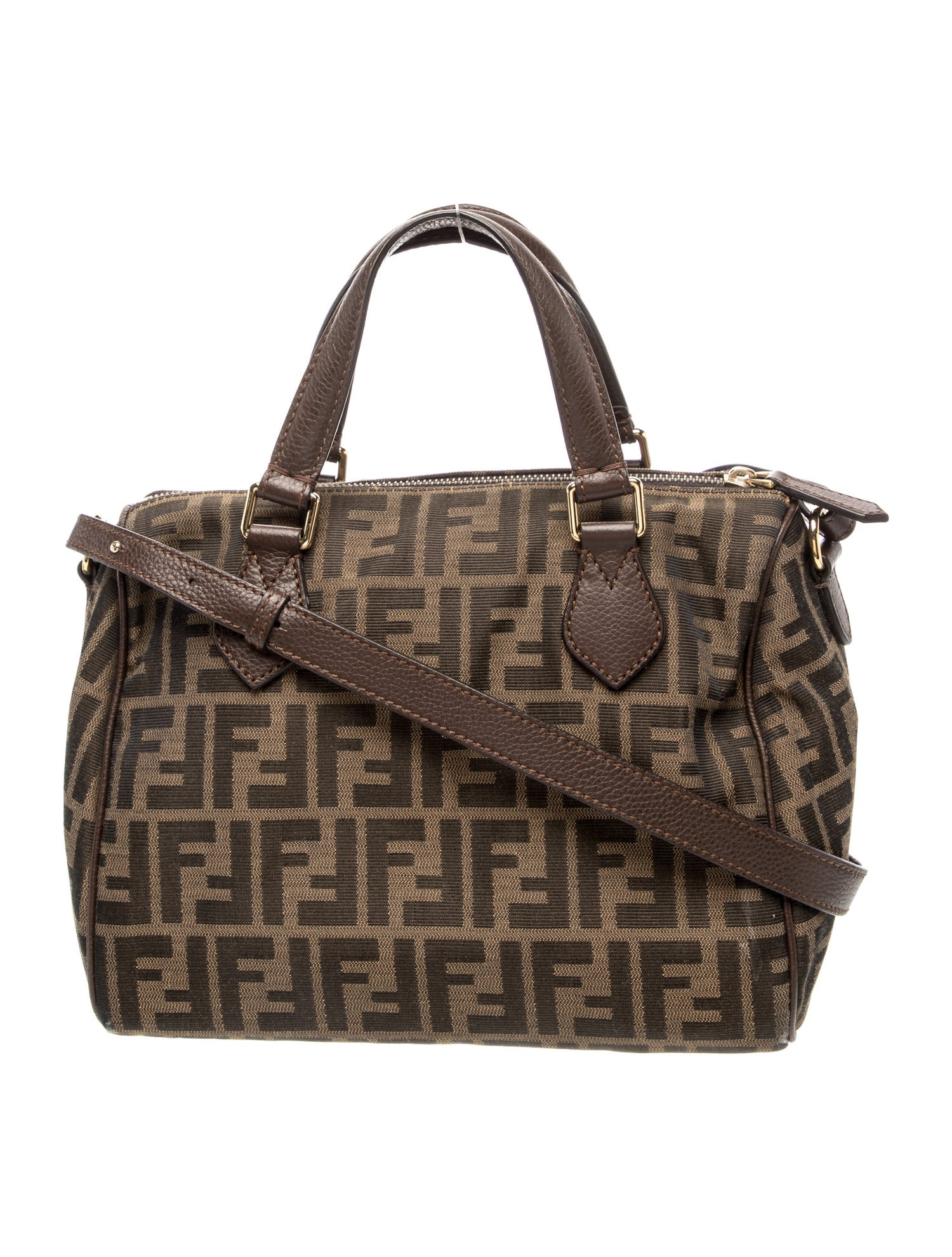 Fendi Zucca FF Boston - Brown Handle Bags, Handbags - FEN424077 | The RealReal | The RealReal