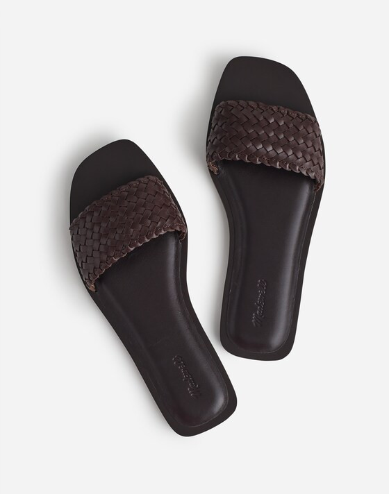 The Cora Slide Sandal in Woven Leather | Madewell