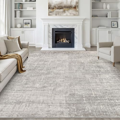 LOONGRUG 8x10 Area Rugs Washable Neutral Modern Living Room Rug Brown Gray | Amazon (US)