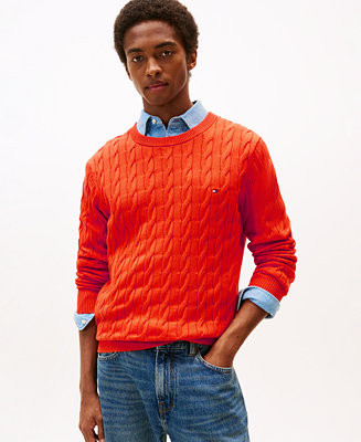 Men's Classic Cable Crewneck Sweater | Macy's