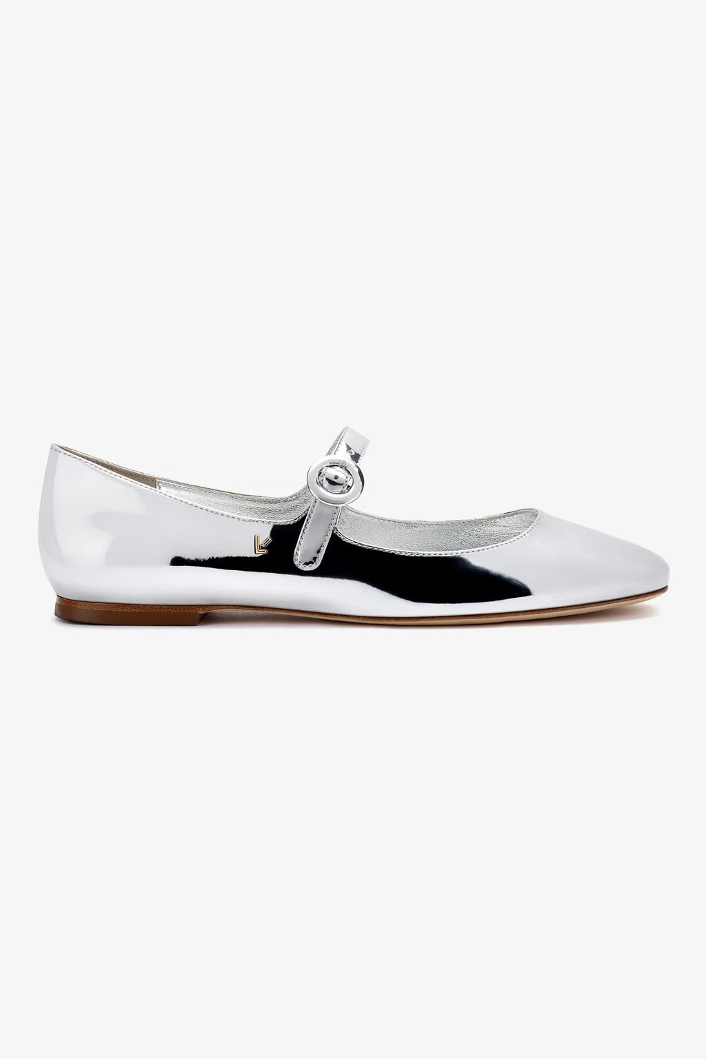 Blair Ballet Flat In Silver Specchio | Larroude