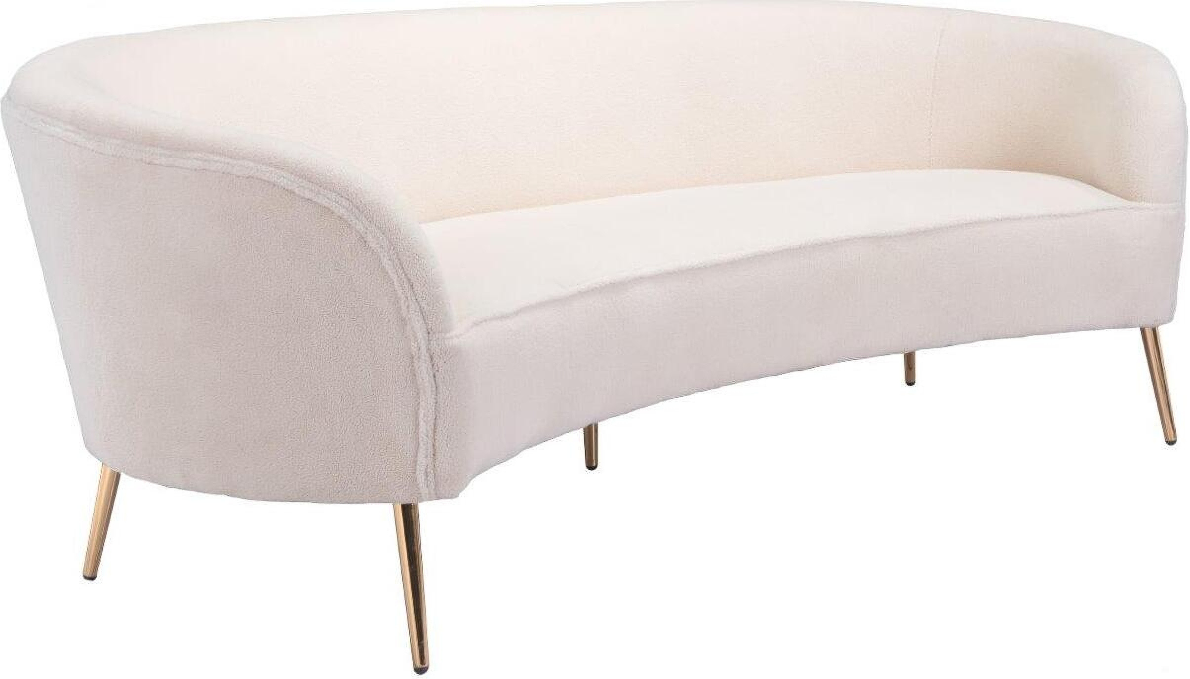 Luna Sofa White and Gold | 1stopbedrooms