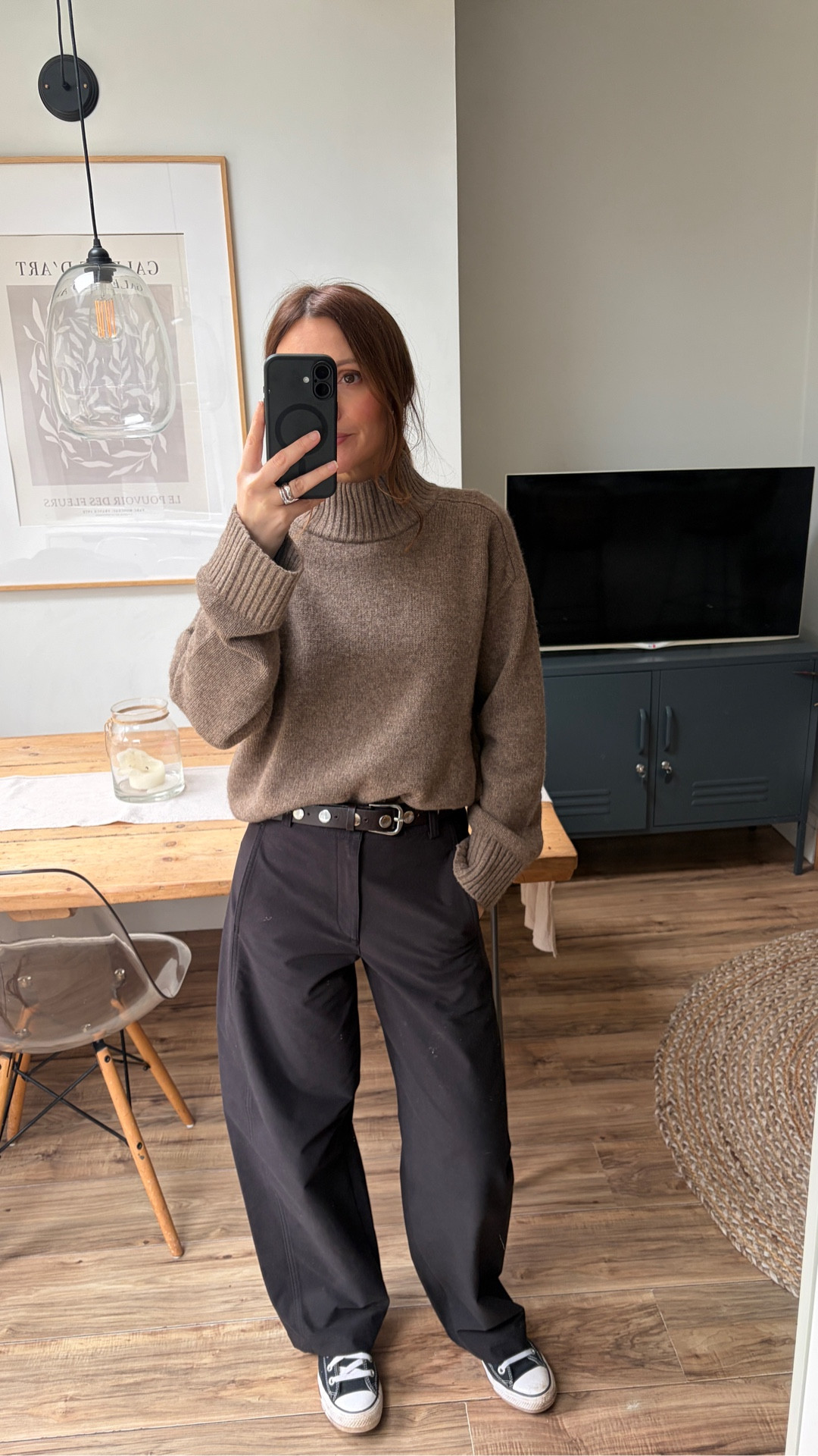 Mondays outfit, so ready for spring outfits now! Wearing a medium in the knit, xs in the trousers and xs in the coat.

Neutral outfit, barrel pants, taupe coat, wool coat, simple outfit, comfy outfit 

#LTKuk #LTKwinter