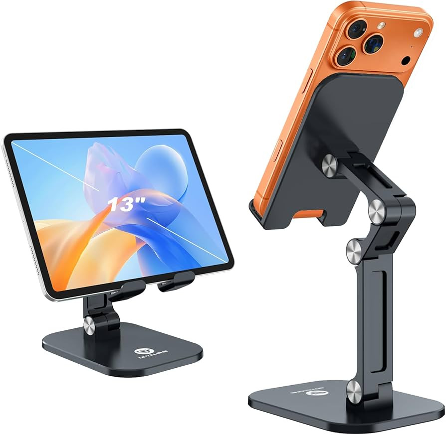 OCYCLONE Phone Stand for Desk, Foldable Cell Phone Stand Holder, Black | Amazon (US)