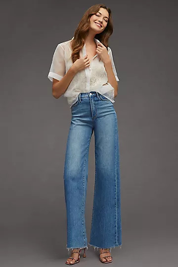Joe's Jeans Mia High-Rise Raw-Hem Wide Legs | Anthropologie (US)
