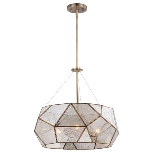 Euclid Aged Brass Three-Light Pendant | Bellacor