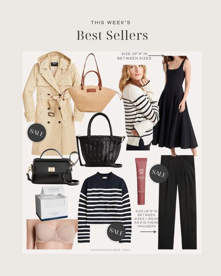 This week’s bestsellers!

Icon trench coat from jcrew
Midi dress
Striped sweater
Trousers
Basket bags
Spring bags
Strapless bra
Too handle bag
Lip balm 

#LTKSeasonal