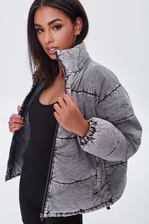 Denim Zip-Up Puffer Jacket | Forever 21 (US)