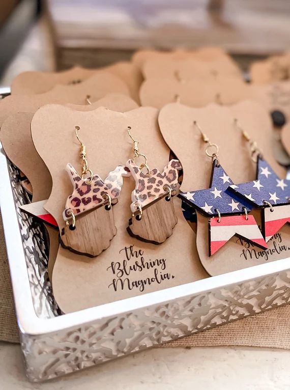 Leopard Print  Wood WV Dangle Earrings | Etsy | Etsy (US)