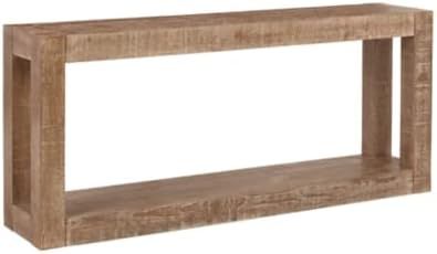 Signature Design by Ashley Waltleigh Pine Wood Modern Console Sofa Table, Distressed Brown | Amazon (US)