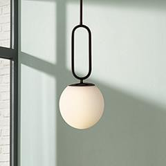 Prospect 9 3/4"W Opal Glass Matte Black Mini Pendant Light | Lamps Plus