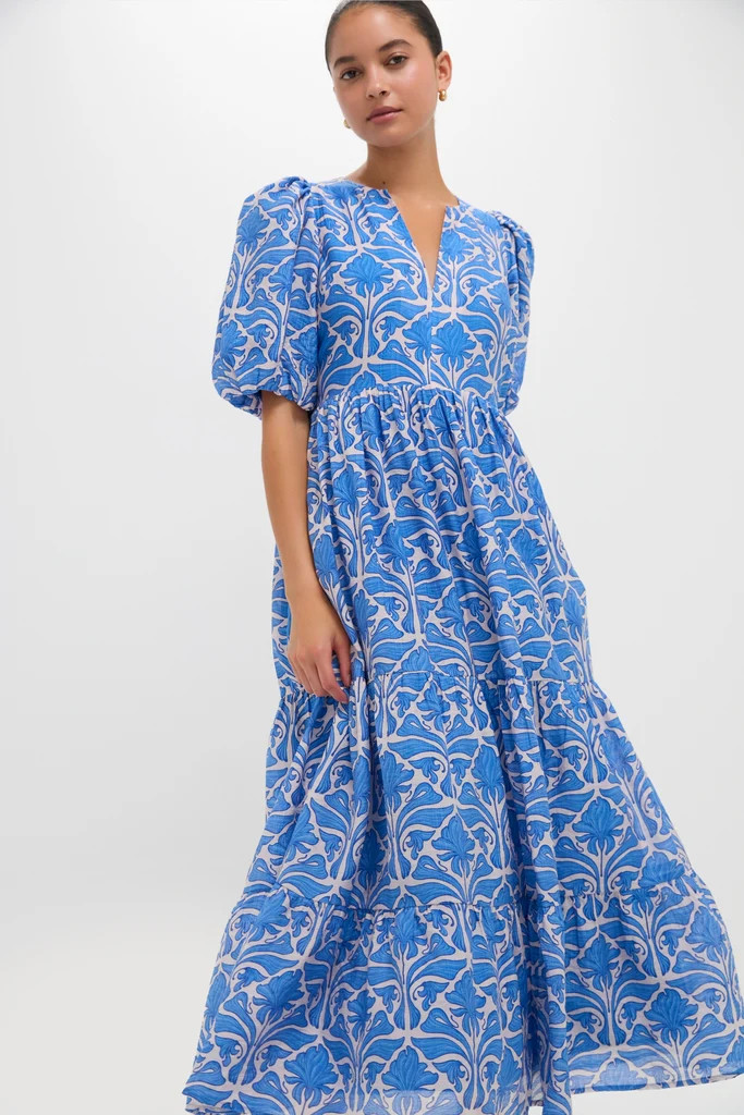 Blue Geo Floral Cara Maxi Dress | Tuckernuck (US)