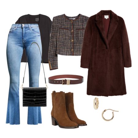STYLED! My friend (5’8”, size 31, large) and I (5’4”, size 26, small) styled the same pair of Mother bootcut jeans and Frame muscle tee…with fall boots, belts, jackets, handbags and coats.

#LTKSeasonal #LTKstyletip #LTKover40