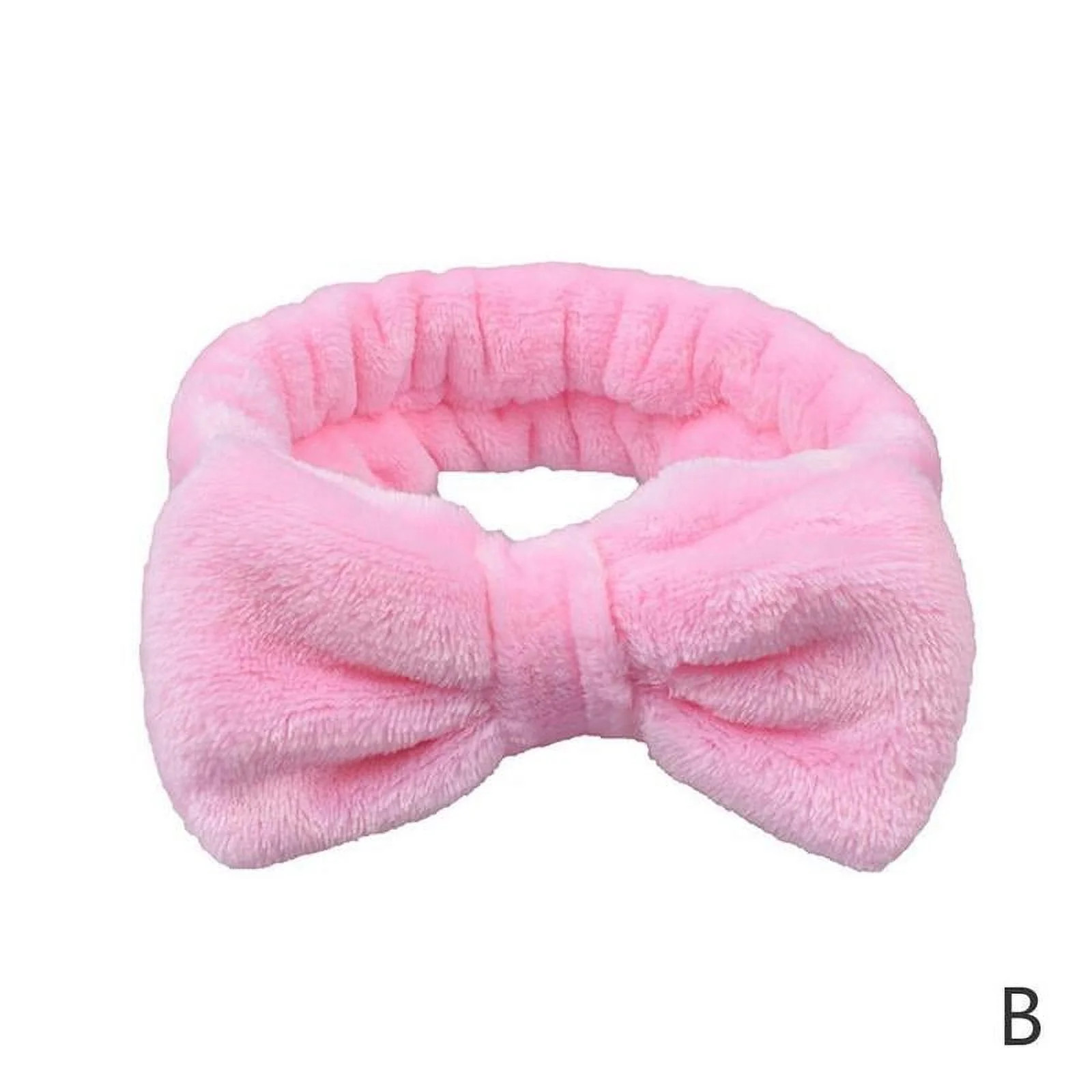 Soft Headbands for Washing Face Bow Knot Coral Fleece Hairband Elastic Facial Makeup Head Band Ha... | Walmart (US)