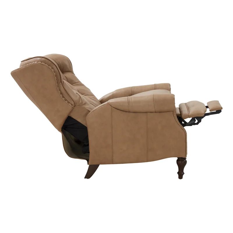 Deandra 34.6'' Wide Genuine Leather Manual Recliner | Wayfair North America