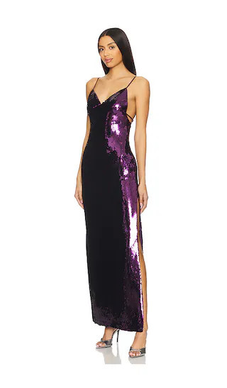 Kiki de Montparnasse Sequins Long Dress in Purple. - size 4 | Revolve Clothing (Global)
