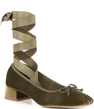 Gianni Bini x Lilly Sisto Nell Velvet Ankle Wrap Block Heel Pumps | Dillard's | Dillard's