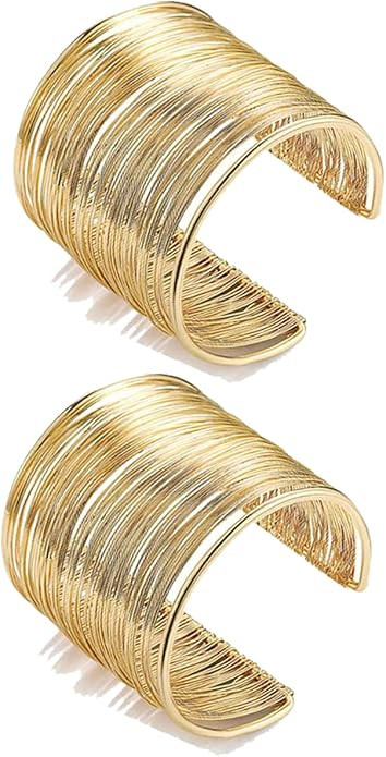 FIRAZIO 2-8 Pcs Cuff Bangle Bracelet for Women | Amazon (US)