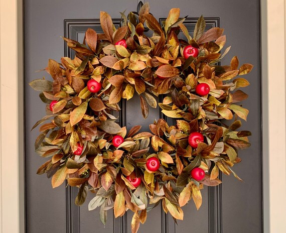 Outdoor Apple Fall Foliage Wreath | Etsy | Etsy (US)
